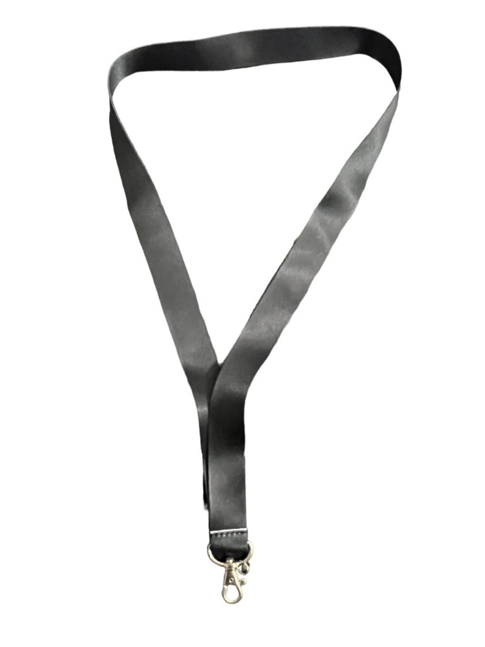 Simple Plain Black Lanyards Keychain Clip ID Holder Strap
